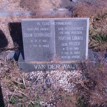 WALT  Douw Gerbrandt, van der 1911-1987 &amp; Martha Louiza PITZER 1918-1980