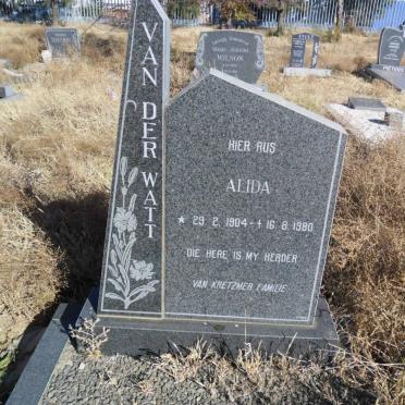 WATT Alida, van der 1904-1980