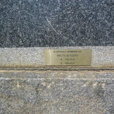 PLESSIS Rinette, du 1935-2012