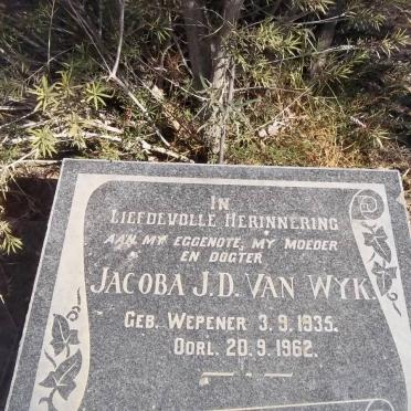 WYK Jacoba J.D., van nee WEPENER 1935-1962