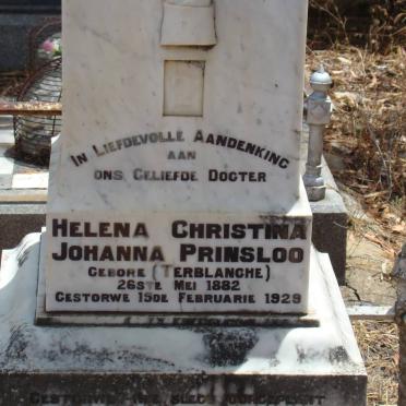 PRINSLOO Helena Christina Johanna nee TERBLANCHE 1882-1929