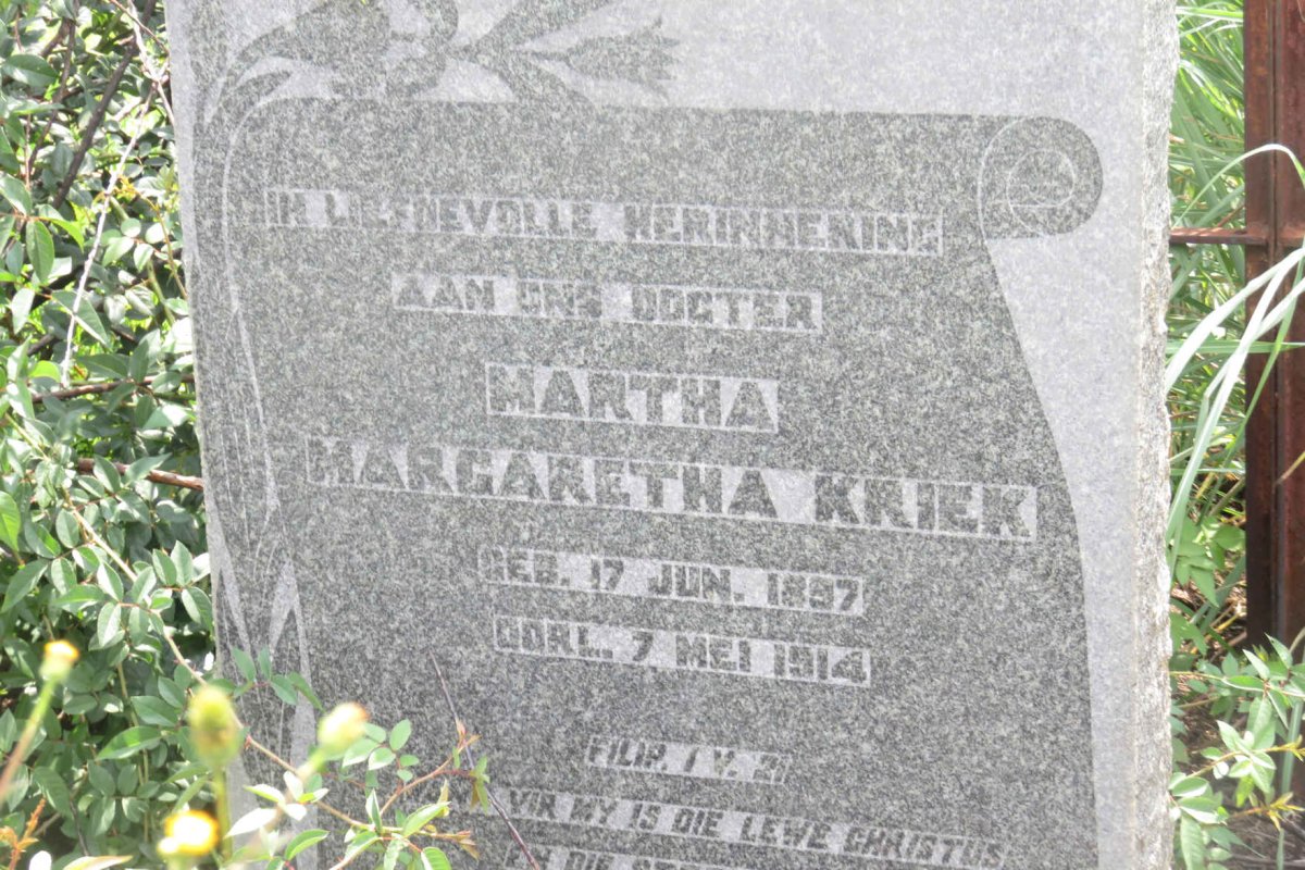 KRIEK Martha Margaretha 1897-1914