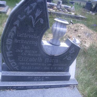 JAARSVELDT Elizabeth Maria, van asook VAN ANTWERPEN 1952-1983