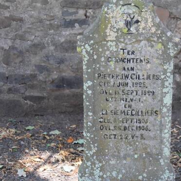 CILLIERS Pieter J.W. 1898-1899 :: CILLIERS Elsie M.E. 1905-1905