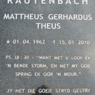 RAUTENBACH Mattheus Gerhardus 1962-2010