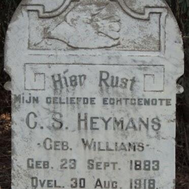 HEYMANS C.S. nee WILLIAMS 1883-1918
