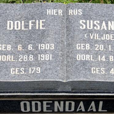 ODENDAAL Dolfie 1903-1981 &amp; Susanna 1908-1978 
