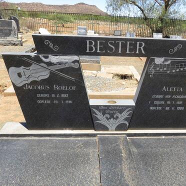 BESTER Jacobus Roelof 1893-1974 &amp; Aletta VAN RENSBURG 1901-1988