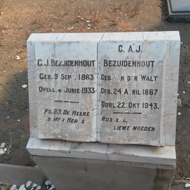 BEZUIDENHOUT C.J. 1863-1933 &amp; C.A.J. VAN DER WALT 1867-1943