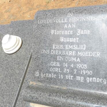 BOUWER Willem Abraham Christiaan 1894-1978 &amp; Florence Jane EMSLIE 1905-1990