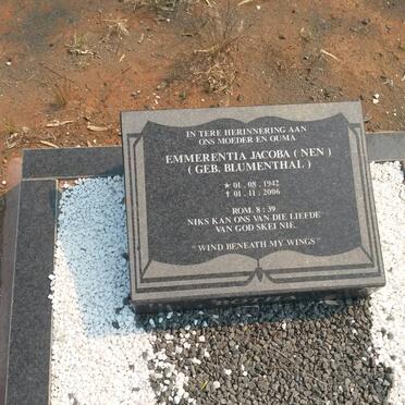 BOTHA Emmerentia Jacoba nee BLUMENTHAL 1942-2006