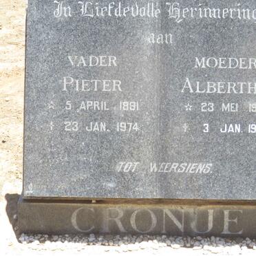 CRONJE Pieter 1891-1974 &amp; Albertha 1901-1988
