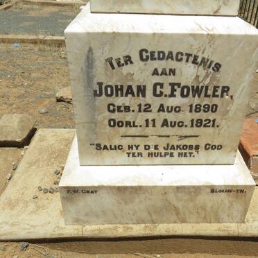 FOWLER Johan C. 1890-1921