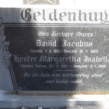 GELDENHUYS David Jacobus 1885-1943 &amp; Hester Margaretha Isabella BOTHA 1887-1962