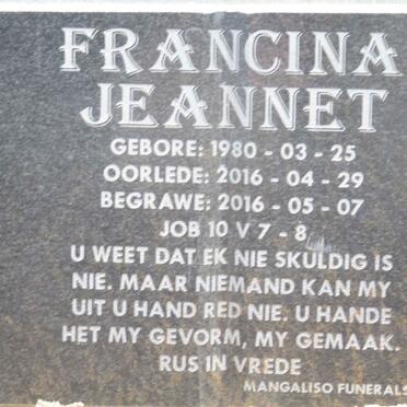 JEANNET Francina 1980-2016