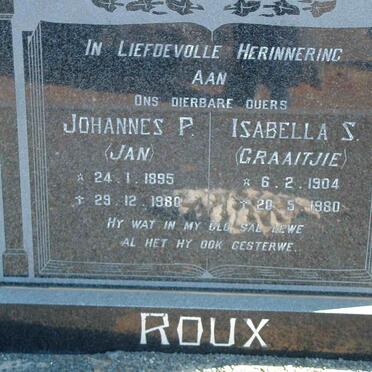 ROUX Johannes P. 1895-1980 &amp; Isabella S. 1904-1980