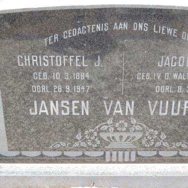 VUUREN Christoffel J., Jansen van 1884-1947 &amp; Jacoba P. V.D. WALT 1887-1973