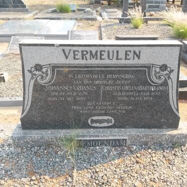 VERMEULEN Johannes Urbanus 1879-1957 &amp; Christina Helena Bartholomina RABIE 1877-1954
