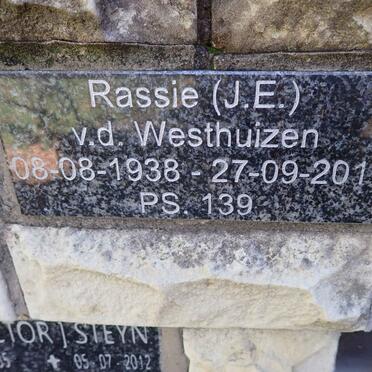 WESTHUIZEN J.E., v.d. 1938-2011