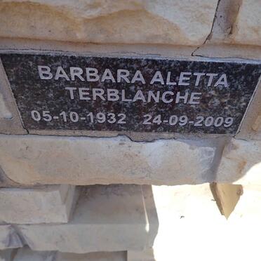 TERBLANCHE Barbara Aletta 1932-2009