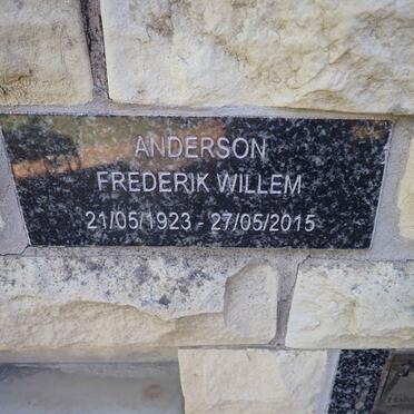 ANDERSON Frederik Willem 1923-2015