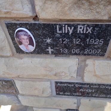 RIX Lily 1925-2007