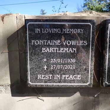 BARTLEMAN Fontaine Vowles 1939-2021
