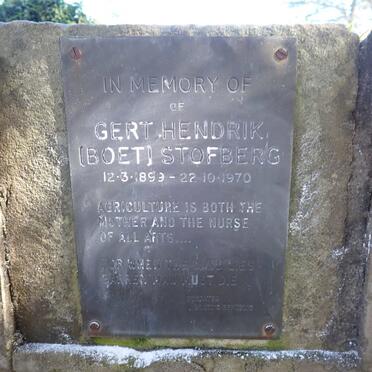 STOFBERG Gert Hendrik 1899-1970