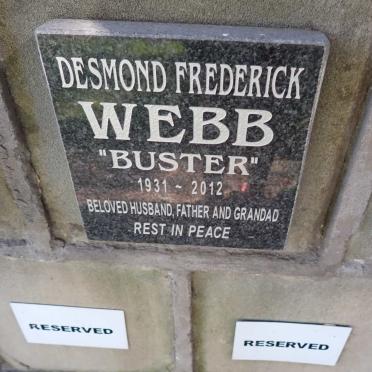 WEBB Desmond Frederick 1931-2012