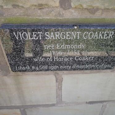 COAKER Violet Sargent nee EDMONDS 1896-1953