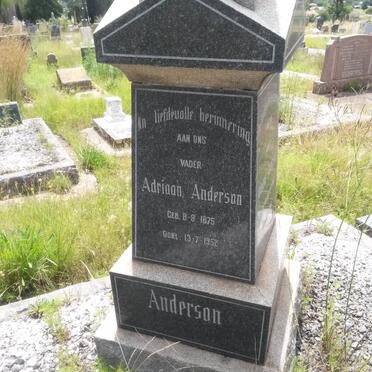 ANDERSON Adriaan 1875-1952