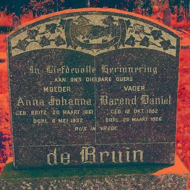 BRUIN Barend Daniel, de 1852-1926 &amp; Anna Johanna BRITZ 1861-1932