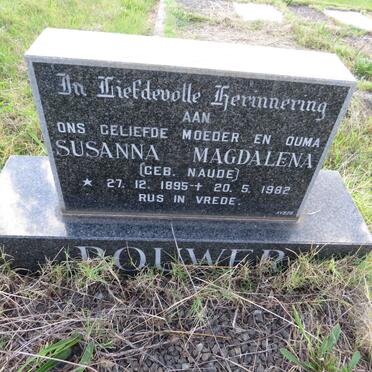BOUWER Susanna Magdalena nee NAUDE 1895-1982
