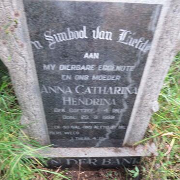 BANK Anna Catharina Hendrina, van der nee COETZEE 1917-1959