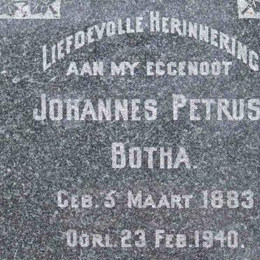 BOTHA Johannes Petrus 1883-1940