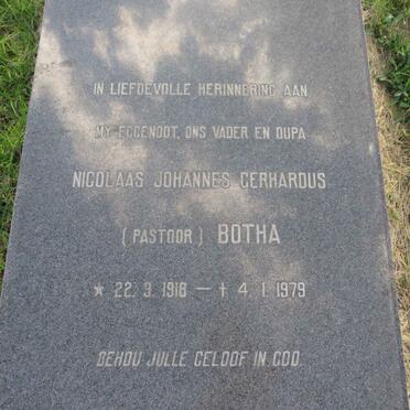 BOTHA Nicolaas Johannes Gerhardus 1918-1979