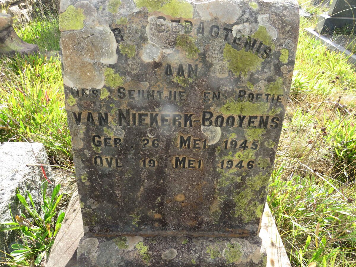 BOOYENS ?, VAN NIEKERK 1945-1946