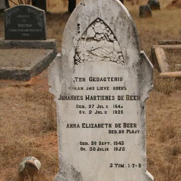 BEER Johannes Martienes, de 1842-1926 & Anne Elizabeth DU PLOOY 1843-1923
