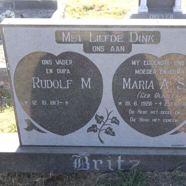 BRITZ Rudolf M. 1917- & Maria A.S. OLIVIER 1928-1990