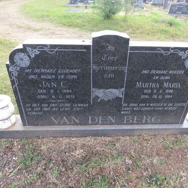 BERG Jan C., van den 1894-1975 & Martha Maria 1898-1984