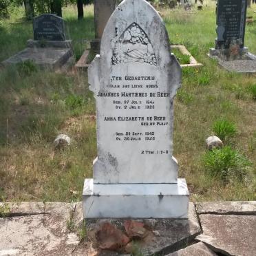 BEER Johannes Martienes, de 1842-1926 &amp; Anna Elizabeth DU PLOOY 1843-1923