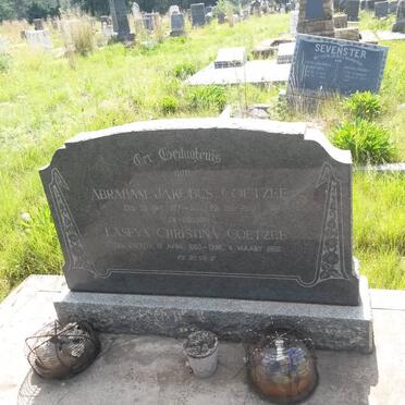 COETZEE Abraham Jakobus 1875-1950 &amp; Laseya Christina 1880-1960