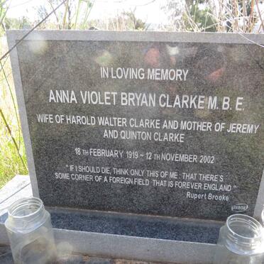 CLARKE Anna Violet Bryan 1919-2002
