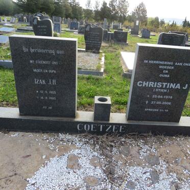 COETZEE Izak J.H. 1905-1980 & Christina J. 1918-2006