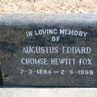 FOX Augustus Eduard Chomse Hewitt 1884-1959