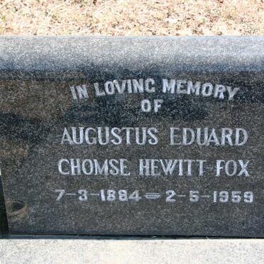 FOX Augustus Eduard Chomse Hewitt 1884-1959