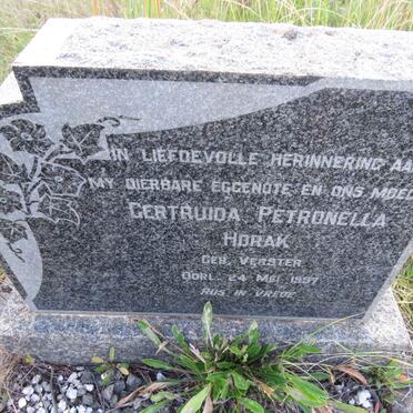 HORAK Gertruida Petronella nee VERSTER -1957