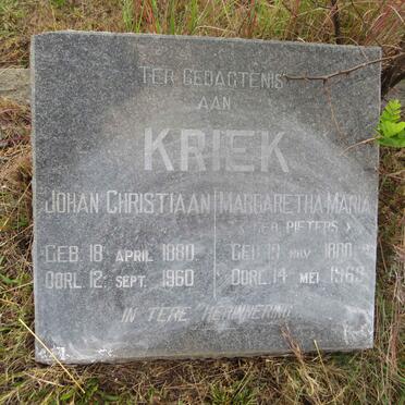 KRIEK Johan Christiaan 1880-1960 & Margaretha Maria PIETERS 1880-1969
