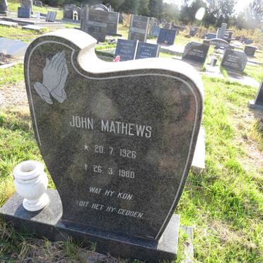 MATHEWS John 1926-1980