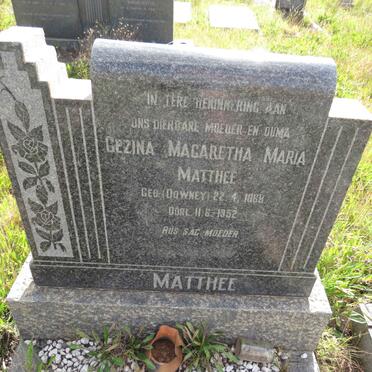 MATTHEE Gezina Magaretha Maria nee DOWNEY 1868-1952